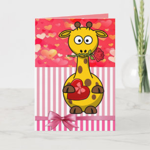 Valentine's Day Greeting Card Giraffe