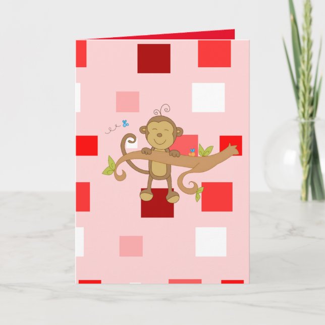 Valentine's Day Greeting Card Monkey (Front)