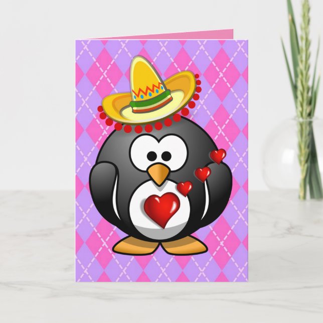 Valentine's Day Greeting Card Penguin (Front)