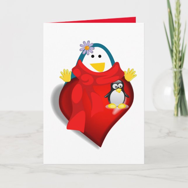 Valentine's Day Greeting Card Penguin (Front)