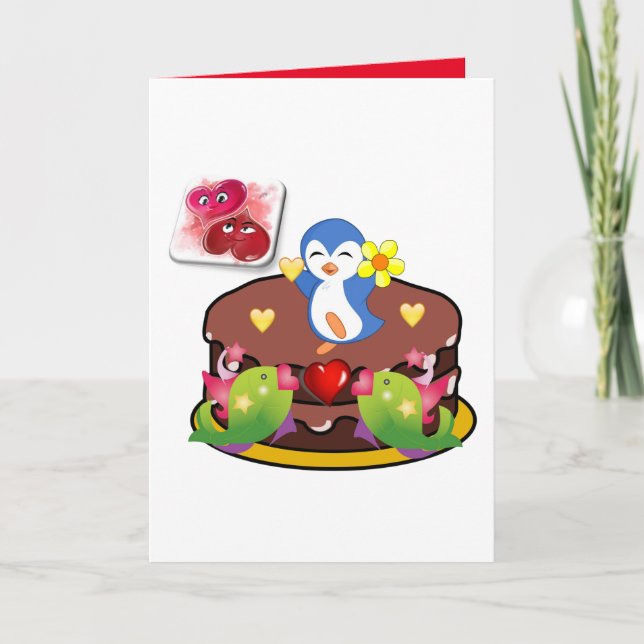 Valentine's Day Greeting Card Penguin (Front)