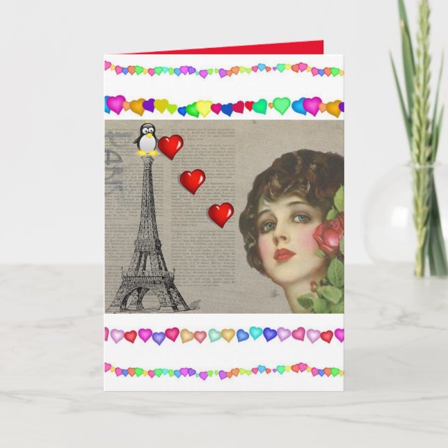 Valentine's Day Greeting Card Penguin (Front)