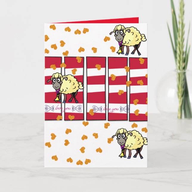 Valentine's Day Greeting Card Sheep (Front)