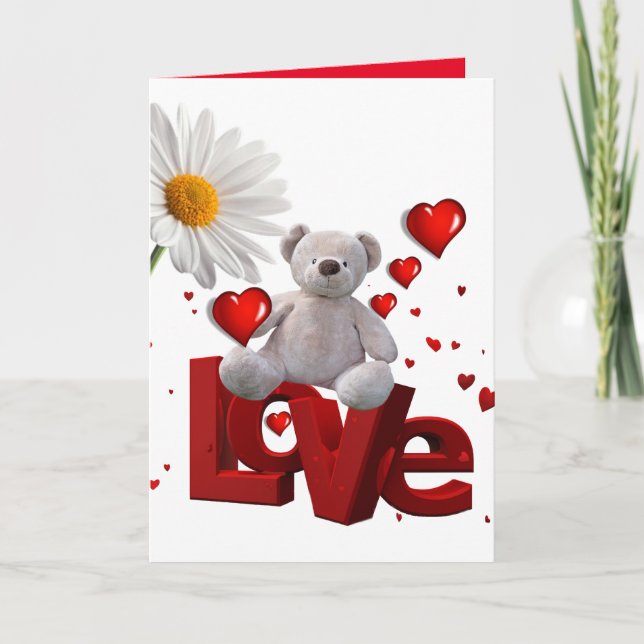 Valentine's Day Greeting Card Teddy Bear (Front)