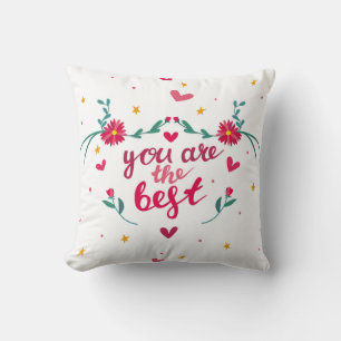 Valentine's day greeting card with hearts, flower cushion