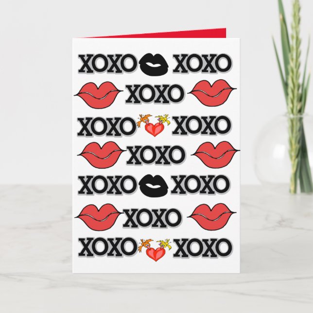 Valentine's Day Greeting Card Xoxo Hearts (Front)