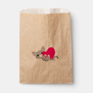 Valentine's Day Grey Kitty Favour Bag
