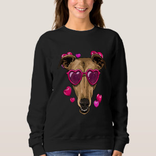 Valentines Day Greyhound Heart Couples Greyhound R Sweatshirt
