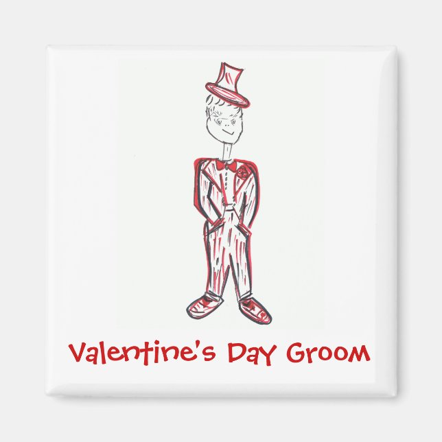 Valentine's Day Groom Magnet (Front)