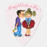 Valentine's Day Guitar Pick Couple Love Your Text<br><div class="desc">Cute Romantic Couple - Love - Valentine's Day Kiss Boy and Girl - Fun Painting - Choose / Add Your Unique Text / Name / Colour - Make Your Special Gift - Resize and move or remove / add elements - image / text with customisation tool. Painting and Design by...</div>