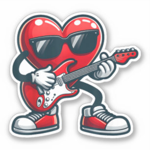 Valentines Day Guitar Playing Heart Toddler Boys