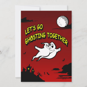 Valentine's Day Halloween Ghosting Together Holiday Card