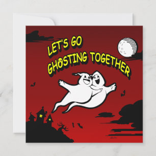 Valentine's Day Halloween Ghosting Together Invitation