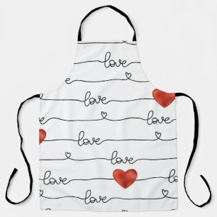 Valentine's Day hand drawn illustration pattern wi Apron
