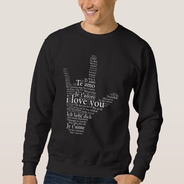 Valentine's Day Hand Languages Boys Womens Mens Va Sweatshirt (Front)