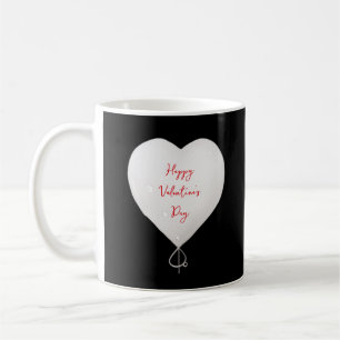 Valentine's Day happy heart custom black white red Coffee Mug