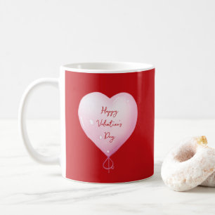 Valentine's Day happy heart custom pink script Coffee Mug