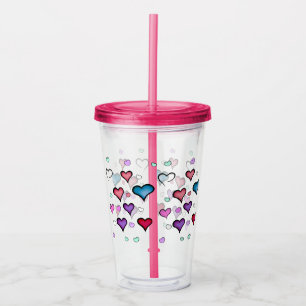 Valentine's Day heart Acrylic Tumbler