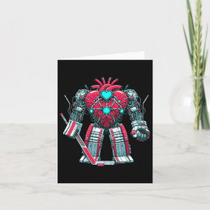 Valentine's Day Heart Ai Robot Ice Hockey Goalie S Card