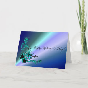 Valentine's Day - Heart and Butterfly on Rainbow Holiday Card