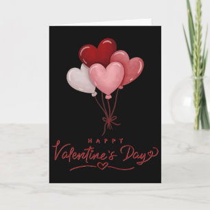 Valentines Day Heart Baloons Card