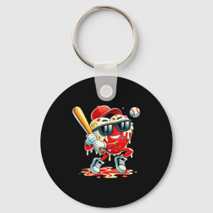 Valentines Day Heart Baseball Drip Ice Cream Boys  Key Ring
