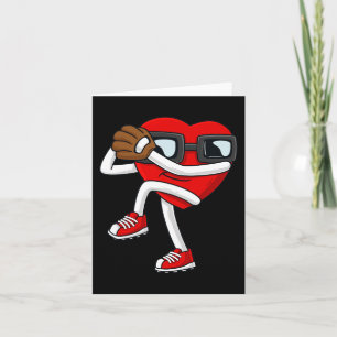 Valentines Day Heart Baseball Pitcher Fun Boys Gir Card
