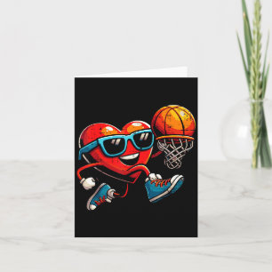 Valentines Day Heart Basketball Player Dunk Men Bo Card