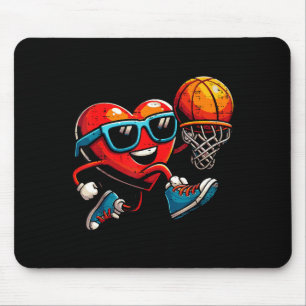 Valentines Day Heart Basketball Player Dunk Men Bo Mouse Pad