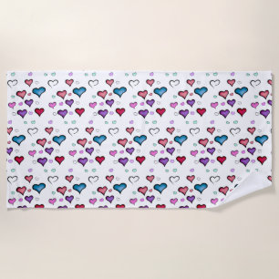 Valentine's Day heart Beach Towel