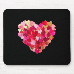 Valentines Day Heart Brushstroke Cute Girly Valent Mouse Pad