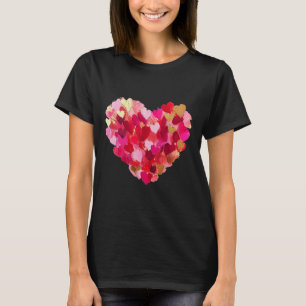 Valentines Day Heart Brushstroke Cute Girly Valent T-Shirt