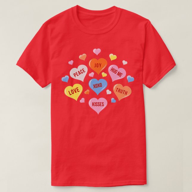 Valentines Day Heart Candy Boys Girls Kids T-Shirt (Design Front)