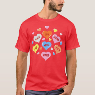 Valentines Day Heart Candy Boys Girls Kids T-Shirt