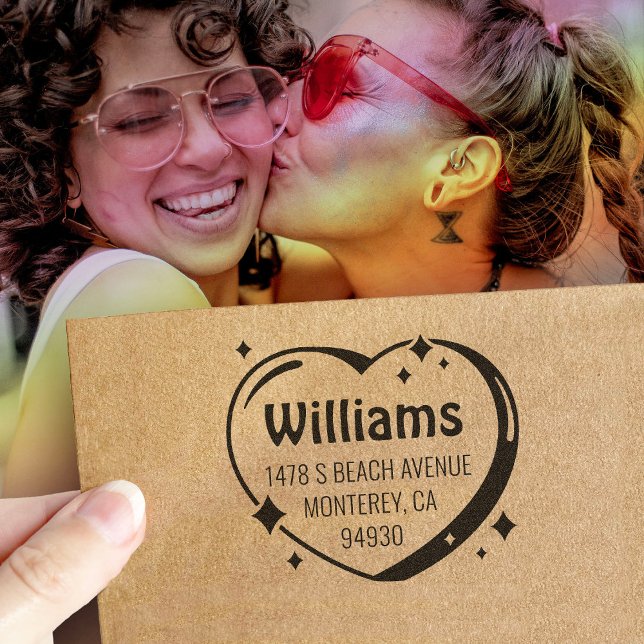 Valentine's Day Heart Candy Return Address Self-inking Stamp (Creator Uploaded)