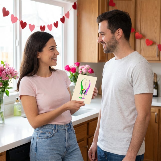 Valentine's Day Heart Cartoon Character Holiday Card (Take a look at this wonderfully unique and awesome cartoon Valentine's Day card!)