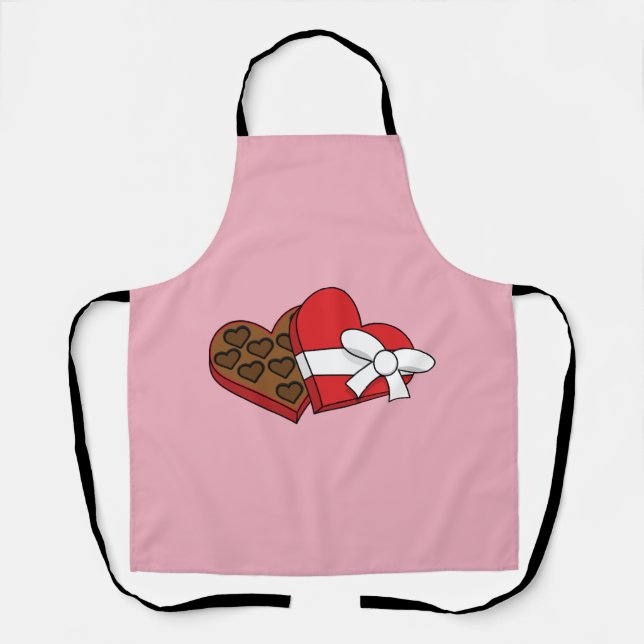 Valentine's Day Heart Chocolate Box Apron (Front)