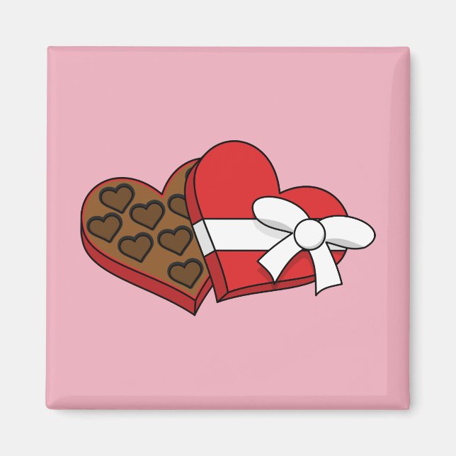 Valentine's Day Heart Chocolate Box Magnet (Front)
