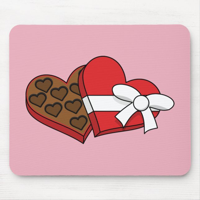 Valentine's Day Heart Chocolate Box Mouse Pad (Front)