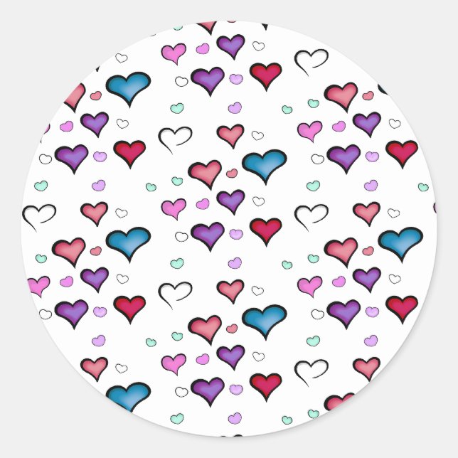 Valentine's Day heart  Classic Round Sticker (Front)