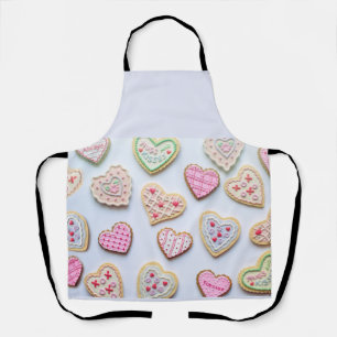 Valentine's day heart cookies apron