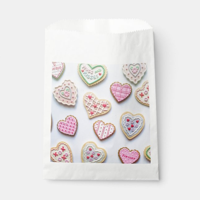 Valentine's day heart cookies        favour bag (Front)