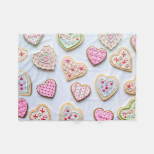Valentine's day heart cookies   fleece blanket