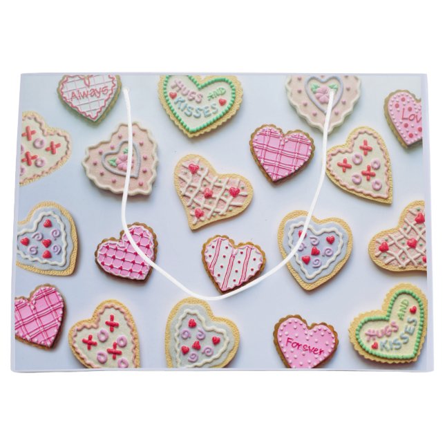 Valentine's day heart cookies      large gift bag (Front)