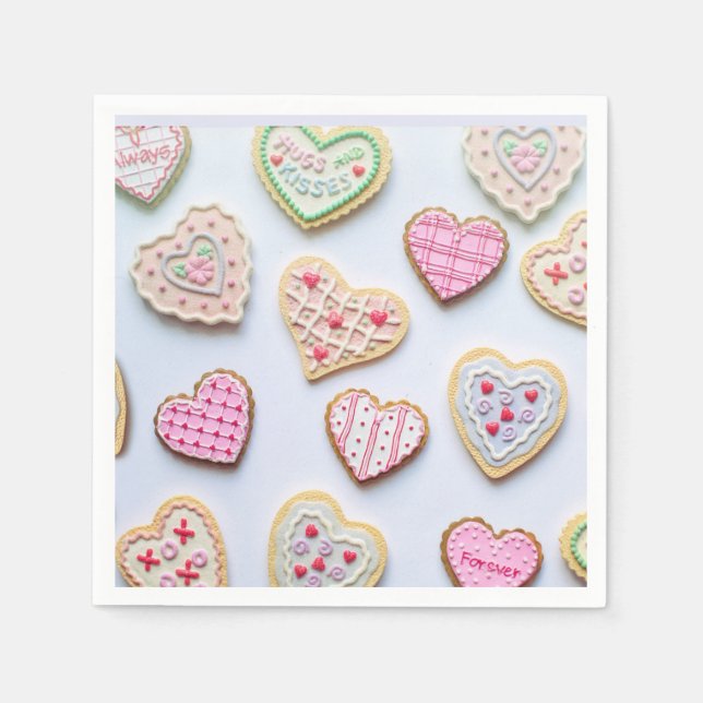 Valentine's day heart cookies  napkin (Front)