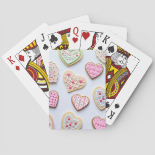 Valentine's day heart cookies   playing cards