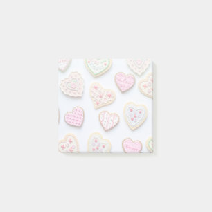 Valentine's day heart cookies post-it notes