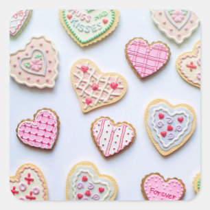 Valentine's day heart cookies       square sticker