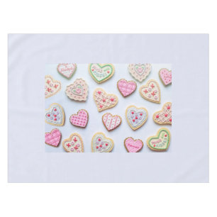Valentine's day heart cookies tablecloth