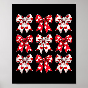 Valentines Day Heart Coquette Bow Women Girls Kids Poster